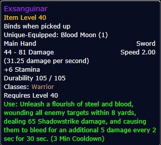 Exsanguinar wow sod phase 2